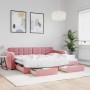 Sofá cama nido con cajones terciopelo rosa 80x200 cm de vidaXL, Camas y somieres - Ref: Foro24-3196973, Precio: 296,52 €, Des...