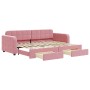 Sofá cama nido con cajones terciopelo rosa 80x200 cm de vidaXL, Camas y somieres - Ref: Foro24-3196973, Precio: 296,52 €, Des...