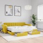 Sofá cama nido con cajones terciopelo amarillo 80x200 cm de vidaXL, Camas y somieres - Ref: Foro24-3196975, Precio: 282,05 €,...