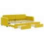 Sofá cama nido con cajones terciopelo amarillo 80x200 cm de vidaXL, Camas y somieres - Ref: Foro24-3196975, Precio: 282,05 €,...