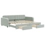 Sofá cama nido con cajones terciopelo gris claro 90x200 cm de vidaXL, Camas y somieres - Ref: Foro24-3196977, Precio: 294,85 ...