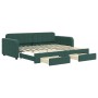 Sofá cama nido con cajones terciopelo verde oscuro 90x200 cm de vidaXL, Camas y somieres - Ref: Foro24-3196979, Precio: 312,4...