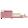 Sofá cama nido con cajones terciopelo rosa 90x200 cm de vidaXL, Camas y somieres - Ref: Foro24-3196980, Precio: 369,29 €, Des...