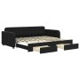 Sofá cama nido con cajones terciopelo negro 90x200 cm de vidaXL, Camas y somieres - Ref: Foro24-3196981, Precio: 297,13 €, De...