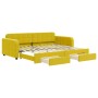 Sofá cama nido con cajones terciopelo amarillo 90x200 cm de vidaXL, Camas y somieres - Ref: Foro24-3196982, Precio: 296,26 €,...