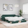 Sofá cama nido con cajones terciopelo verde oscuro 100x200 cm de vidaXL, Camas y somieres - Ref: Foro24-3196986, Precio: 301,...