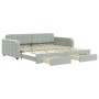 Sofá cama nido con cajones terciopelo gris claro 100x200 cm de vidaXL, Camas y somieres - Ref: Foro24-3196984, Precio: 352,45...