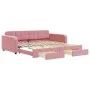 Ausziehbares Schlafsofa mit rosa Samtschubladen 100x200 cm von vidaXL, Betten und Lattenroste - Ref: Foro24-3196987, Preis: 3...