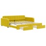 Sofá cama nido con cajones terciopelo amarillo 100x200 cm de vidaXL, Camas y somieres - Ref: Foro24-3196989, Precio: 302,00 €...