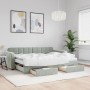 Sofá cama nido con cajones terciopelo gris claro 80x200 cm de vidaXL, Camas y somieres - Ref: Foro24-3196994, Precio: 512,18 ...