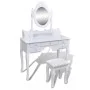 Tocador con espejo y taburete 7 cajones blanco de vidaXL, Tocadores para dormitorios - Ref: Foro24-241002, Precio: 258,53 €, ...