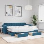 Sofá cama nido con cajones terciopelo azul 80x200 cm de vidaXL, Camas y somieres - Ref: Foro24-3196993, Precio: 481,63 €, Des...