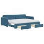 Sofá cama nido con cajones terciopelo azul 80x200 cm de vidaXL, Camas y somieres - Ref: Foro24-3196993, Precio: 481,63 €, Des...