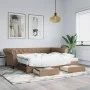 Sofá cama nido con cajones cuero sintético cappuccino 90x200 cm de vidaXL, Camas y somieres - Ref: Foro24-3197734, Precio: 30...