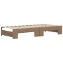 Sofá cama nido con cajones cuero sintético cappuccino 90x200 cm de vidaXL, Camas y somieres - Ref: Foro24-3197734, Precio: 30...