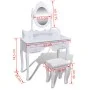Tocador con espejo y taburete 7 cajones blanco de vidaXL, Tocadores para dormitorios - Ref: Foro24-241002, Precio: 258,53 €, ...