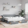 Sofá cama nido con cajones tela gris claro 90x200 cm de vidaXL, Camas y somieres - Ref: Foro24-3197670, Precio: 298,57 €, Des...