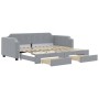 Sofá cama nido con cajones tela gris claro 90x200 cm de vidaXL, Camas y somieres - Ref: Foro24-3197670, Precio: 298,57 €, Des...