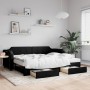 Sofá cama nido con cajones tela negro 100x200 cm de vidaXL, Camas y somieres - Ref: Foro24-3197677, Precio: 311,49 €, Descuen...