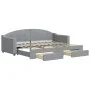 Trundle sofa bed with drawers light gray fabric 80x200 cm by vidaXL, Beds and slatted bases - Ref: Foro24-3197561, Price: 288...
