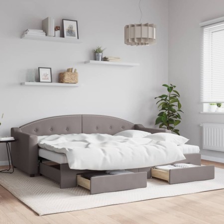 Sofá cama nido con cajones tela gris taupe 80x200 cm de vidaXL, Camas y somieres - Ref: Foro24-3197564, Precio: 292,69 €, Des...