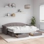 Sofá cama nido con cajones tela gris taupe 80x200 cm de vidaXL, Camas y somieres - Ref: Foro24-3197564, Precio: 292,69 €, Des...