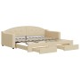 Sofá cama nido con cajones tela color crema 90x200 cm de vidaXL, Camas y somieres - Ref: Foro24-3197570, Precio: 287,85 €, De...