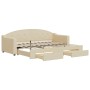 Sofá cama nido con cajones tela color crema 80x200 cm de vidaXL, Camas y somieres - Ref: Foro24-3197565, Precio: 292,81 €, De...