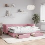 Sofá cama nido con cajones terciopelo rosa 80x200 cm de vidaXL, Camas y somieres - Ref: Foro24-3197839, Precio: 464,02 €, Des...