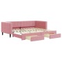Sofá cama nido con cajones terciopelo rosa 90x200 cm de vidaXL, Camas y somieres - Ref: Foro24-3196742, Precio: 293,51 €, Des...