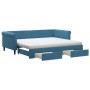 Sofá cama nido con cajones terciopelo azul 90x200 cm de vidaXL, Camas y somieres - Ref: Foro24-3197842, Precio: 479,06 €, Des...
