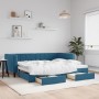 Sofá cama nido con cajones terciopelo azul 90x200 cm de vidaXL, Camas y somieres - Ref: Foro24-3196738, Precio: 288,84 €, Des...