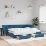 Trundle sofa bed with drawers blue velvet 90x200 cm by vidaXL, Beds and slatted bases - Ref: Foro24-3196738, Price: 289,63 €,...