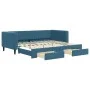 Trundle sofa bed with drawers blue velvet 90x200 cm by vidaXL, Beds and slatted bases - Ref: Foro24-3196738, Price: 289,63 €,...