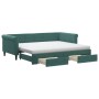 Sofá cama nido con cajones terciopelo verde oscuro 90x200 cm de vidaXL, Camas y somieres - Ref: Foro24-3197845, Precio: 480,1...