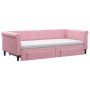 Sofá cama nido con cajones terciopelo rosa 90x200 cm de vidaXL, Camas y somieres - Ref: Foro24-3197846, Precio: 480,47 €, Des...