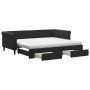Sofá cama nido con cajones terciopelo negro 90x200 cm de vidaXL, Camas y somieres - Ref: Foro24-3197847, Precio: 481,70 €, De...