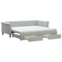 Sofá cama nido con cajones terciopelo gris claro 90x200 cm de vidaXL, Camas y somieres - Ref: Foro24-3197843, Precio: 487,28 ...