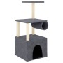 Rascador para gatos con postes de sisal gris oscuro 109,5 cm de vidaXL, Mobiliario para gatos - Ref: Foro24-172060, Precio: 3...