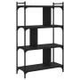 Librería de 4 estantes madera de ingeniería negra 76x32x123 cm de vidaXL, Librerías y estanterías - Ref: Foro24-833935, Preci...