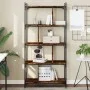 Librería 5 estantes madera ingeniería roble ahumado 76x32x158cm de vidaXL, Librerías y estanterías - Ref: Foro24-833942, Prec...