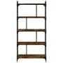 Librería 5 estantes madera ingeniería roble ahumado 76x32x158cm de vidaXL, Librerías y estanterías - Ref: Foro24-833942, Prec...