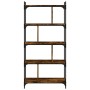 Librería 5 estantes madera ingeniería roble ahumado 76x32x158cm de vidaXL, Librerías y estanterías - Ref: Foro24-833942, Prec...