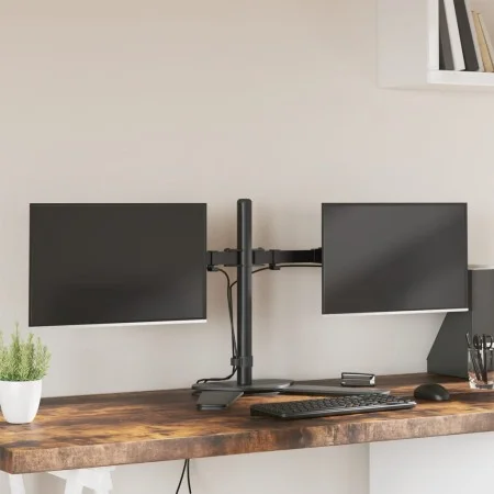 Soporte para monitor doble acero negro VESA 75/100 mm de vidaXL, Soportes para monitores y televisor - Ref: Foro24-358008, Pr...