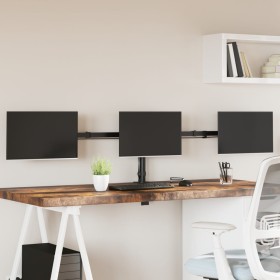 Soporte para monitor triple acero negro VESA 75/100 mm de vidaXL, Soportes para monitores y televisor - Ref: Foro24-358003, P...