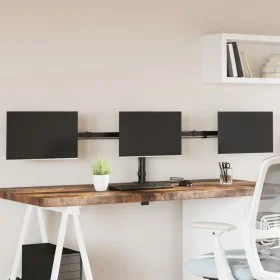 Soporte para monitor triple acero negro VESA 75/100 mm de vidaXL, Soportes para monitores y televisor - Ref: Foro24-358003, P...
