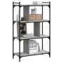 Librería 4 estantes madera ingeniería gris Sonoma 76x32x123 cm de vidaXL, Librerías y estanterías - Ref: Foro24-833938, Preci...