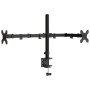 Soporte para monitor doble acero negro VESA 75/100 mm de vidaXL, Soportes para monitores y televisor - Ref: Foro24-358002, Pr...