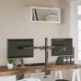 Soporte para monitor doble acero negro VESA 75/100 mm de vidaXL, Soportes para monitores y televisor - Ref: Foro24-358002, Pr...