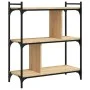 Librería 3 estantes madera ingeniería roble Sonoma 76x32x88 cm de vidaXL, Librerías y estanterías - Ref: Foro24-833931, Preci...